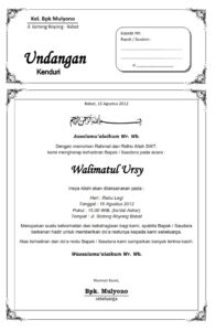 √ 30+ Contoh Undangan Walimatul Ursy (DOWNLOAD DOC BISA EDIT)